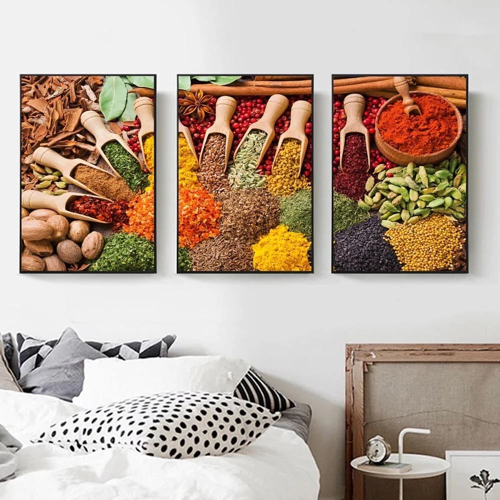 Kit Quadro Decorativo Estilo Temperos Cozinha coisas diferentes para casa
