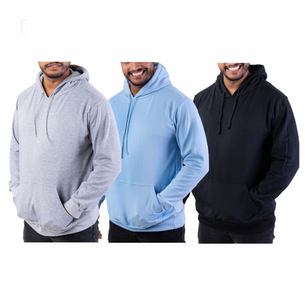 kit 3 Blusa De Moletom Casaco Canguru Frio Inverno Quentinho Flanelado Capuz Forrado  Masculino Liso Excelente Qualidade