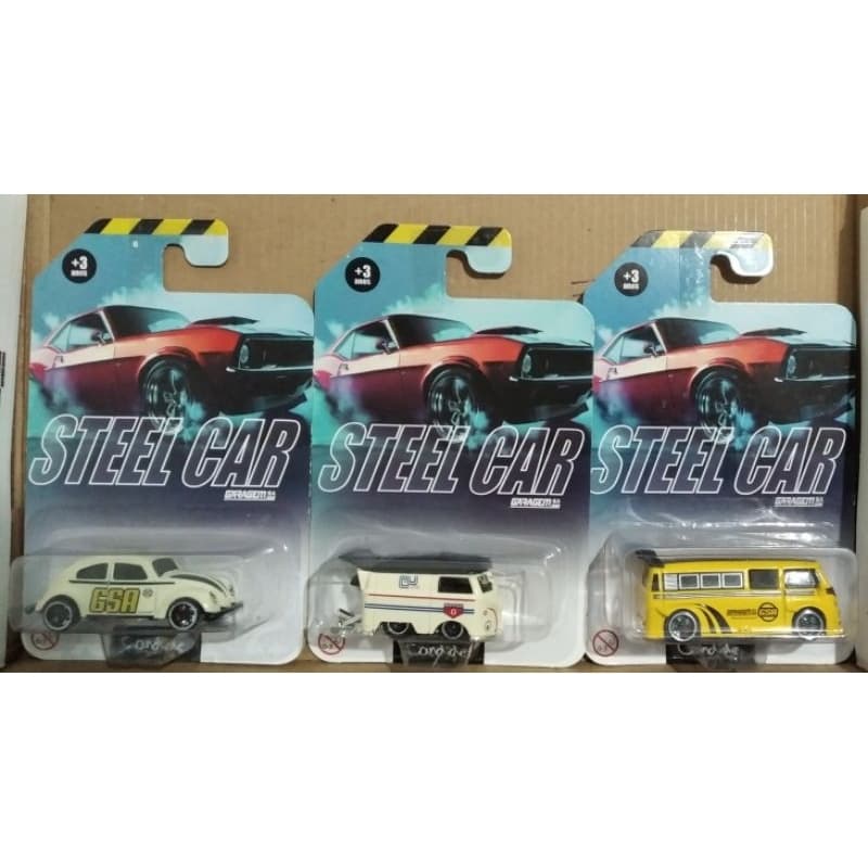 carrinhos steel car os 3 juntos