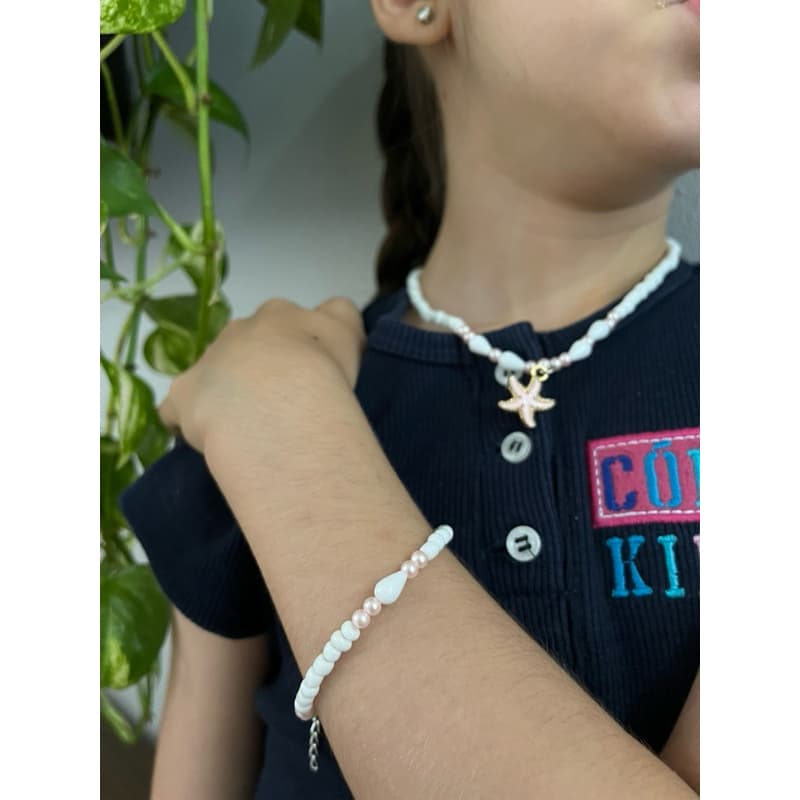 Kit Colar e Pulseira Estrela do Mar Praia Miçanga Verão