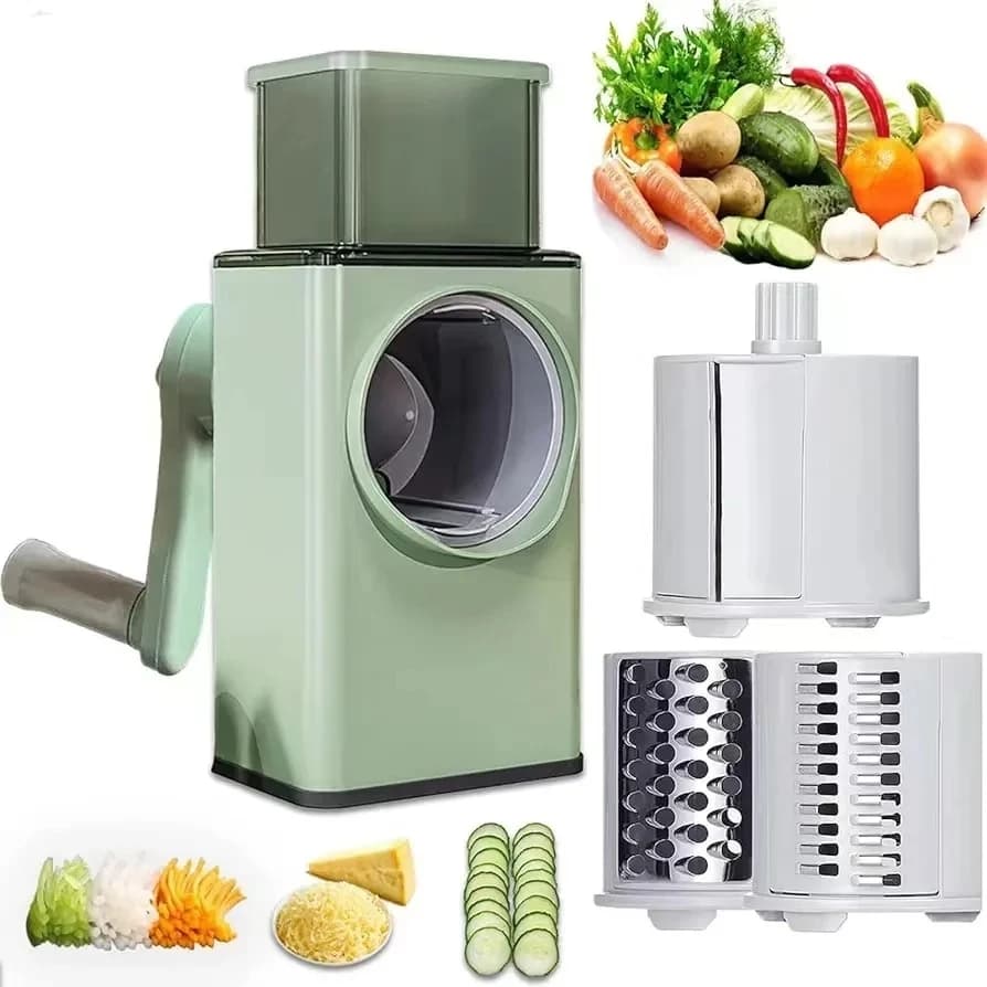 Ralador de Queijo Cortador  Legumes Fatiador Vegetais Manual Multiuso Cozinha Manivela Giratório