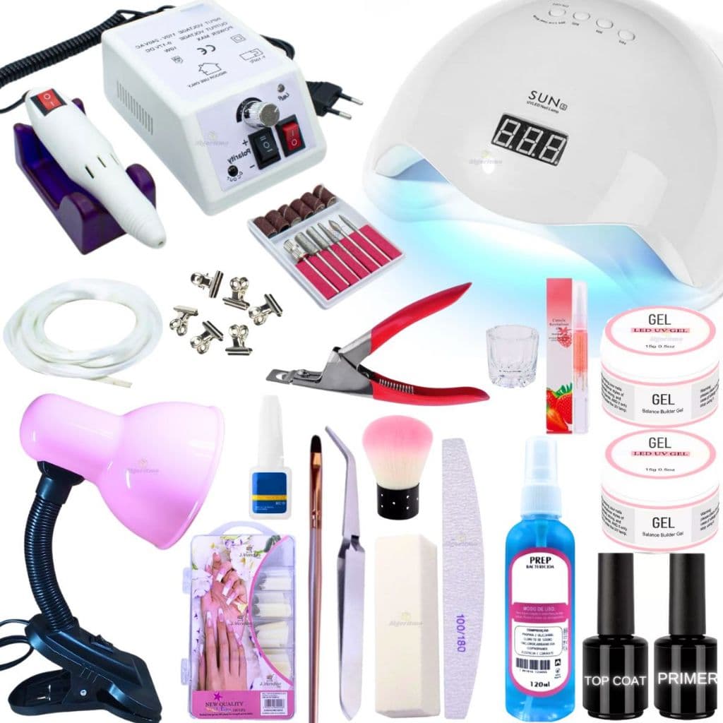 kit unhas acrigel de gel lixadeira elétrica completo profissional cabine de unha