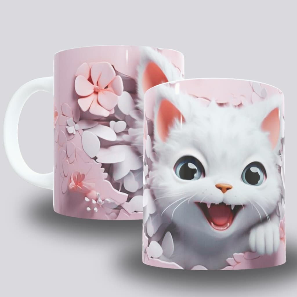 Caneca Personalizada 3D Cachorrinho Personalizada impressão Realista