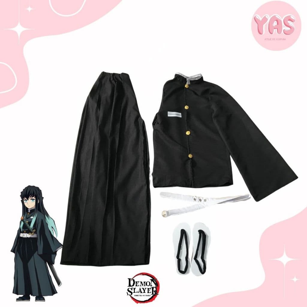 COSPLAY FANTASIA CONJUNTO UNFIROME HACHIRA MUICHIRO TOKITO SEM CHINELO