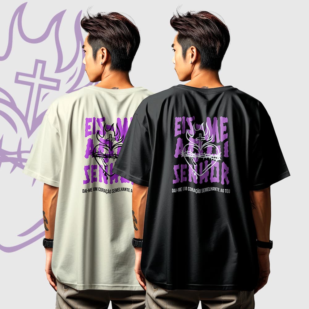 Kit 2 Camiseta Gospel Masculina Feminina Camisa Crista Camiseta Católica Estilo Oversized Jesus