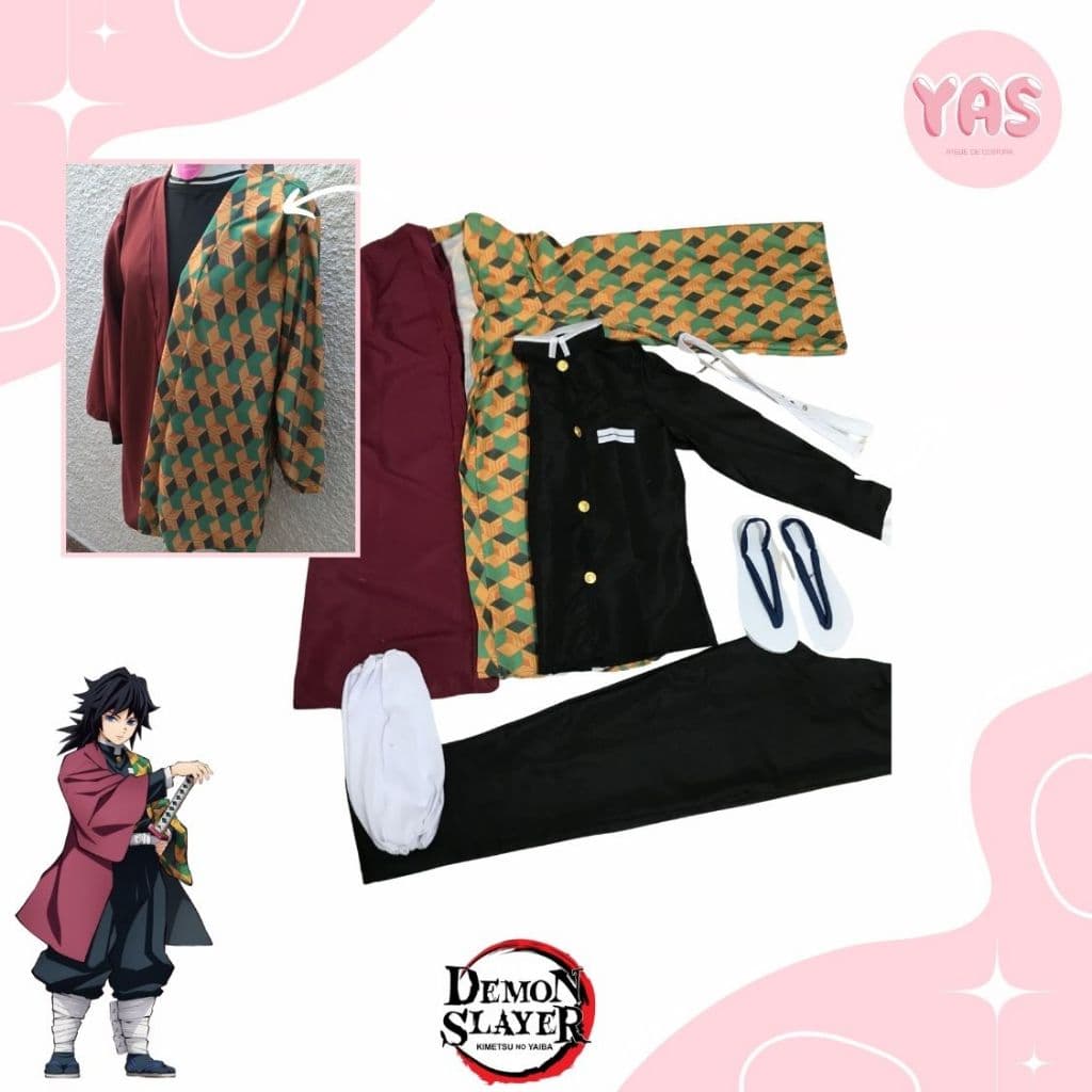 cosplay fantasia conjunto uniforme hashiras  tomioka(sem chinelo)