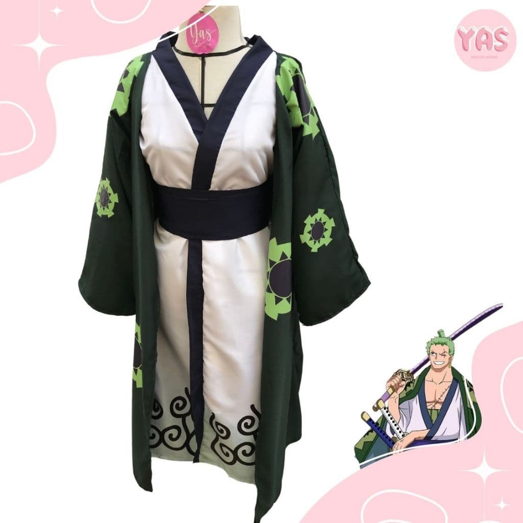 cosoplay fantasia kimono zoro de wano one piece