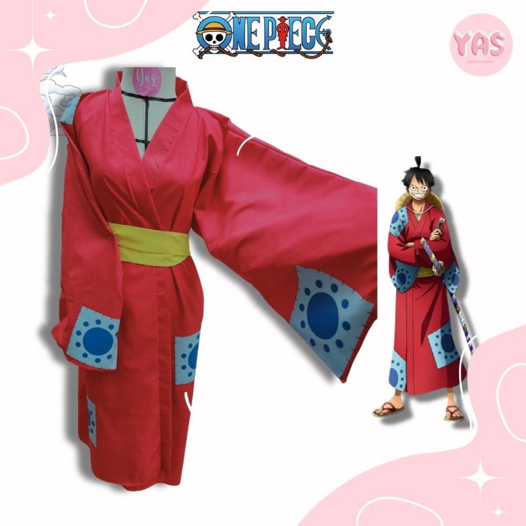 cosplay fantasia kimono luffy de wano one piece