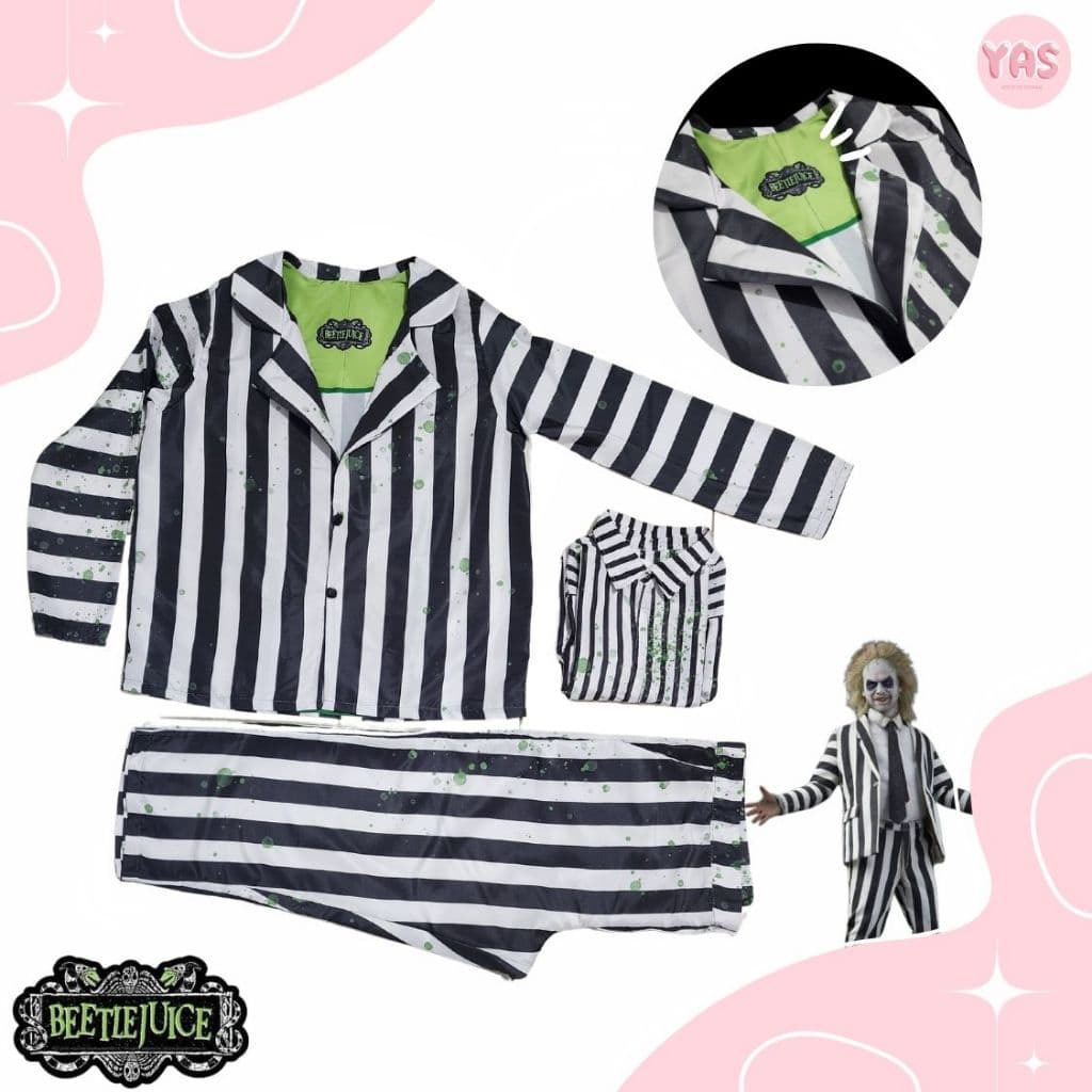cosplay fantasia conjunto terno blazer beetlejuice os fantasmas se divertem