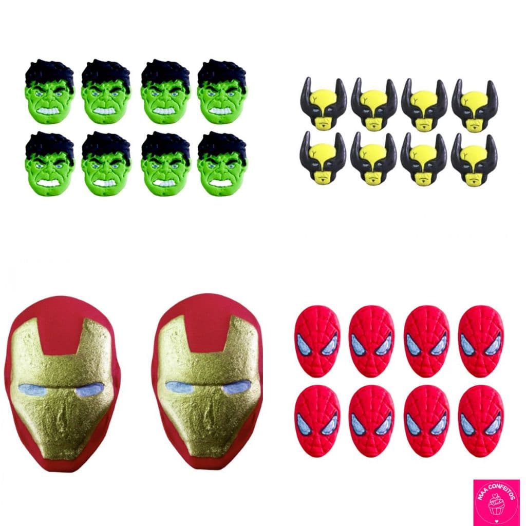 Confeitos de Açúcar 100% comestíveis Super Herois Diversas Opções - Jady Confeitos
