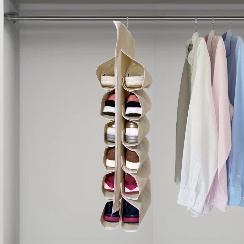 Organizador Vertical Multiuso Sapateira Cabideiro para Roupa Closet Armário 12 Divisórias Grande