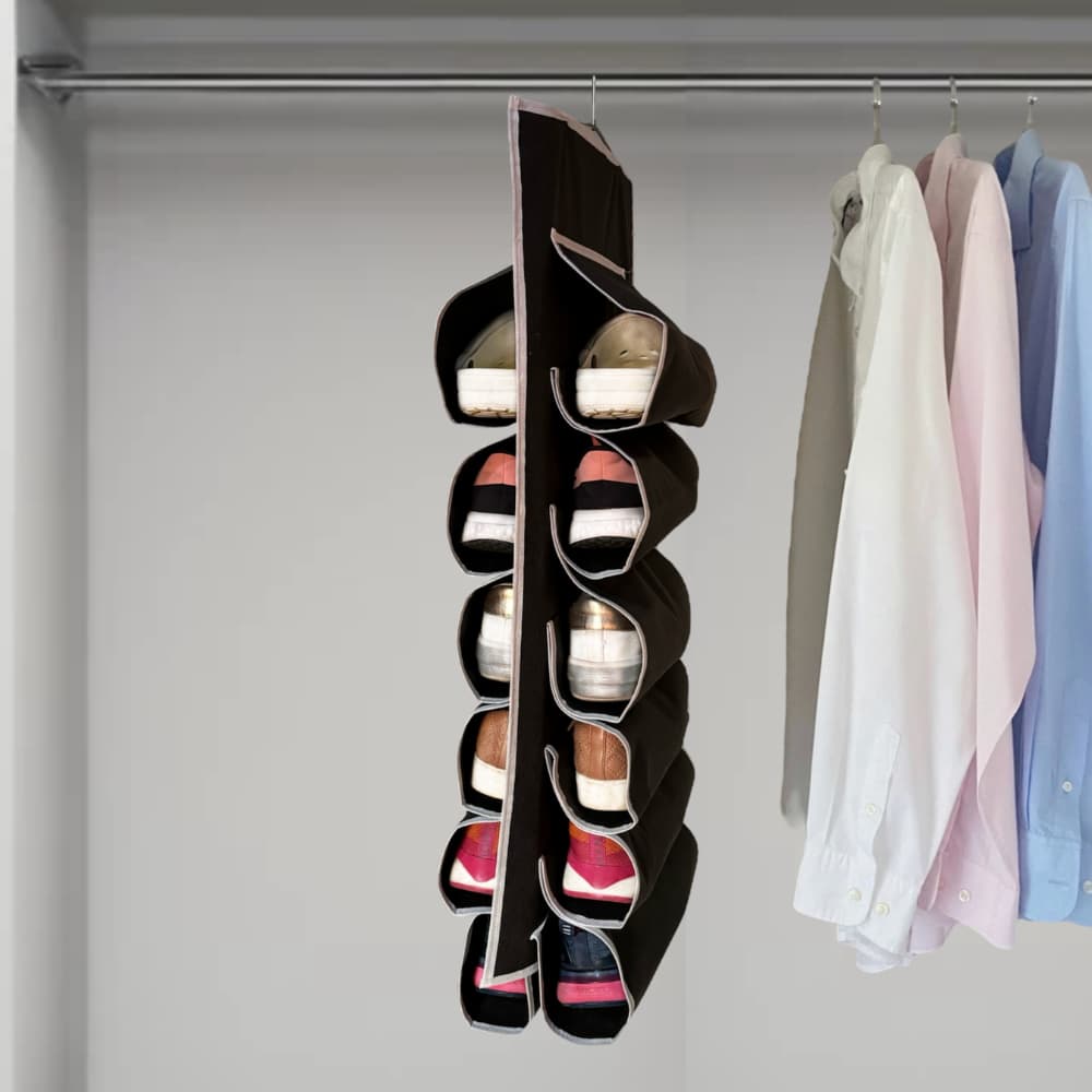 Sapateira Vertical de Cabide para pendurar no guarda roupa com 12 divisórias