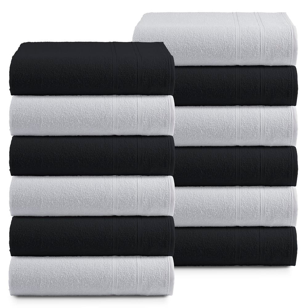 Toalha de Banho 100% Algodão Branco e Preto Arjotec Pet Shop Hotel Motel Pousada Clinica Barbeiro