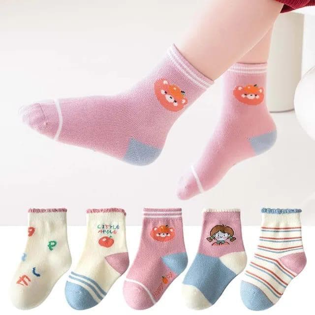 Kit Pares de Meia Infantil Feminino promoção Estampada longa Meia Criança Feminina