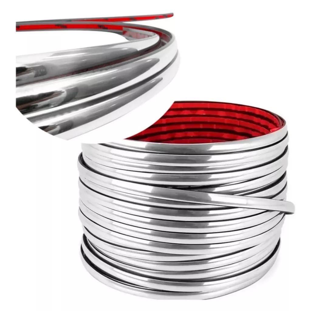 Friso Cromado 10mm Parachoque Grade Porta Universal Rolo 4 Metros