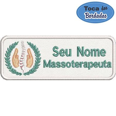 Patch Bordado Tarja Massoterapeuta 4,5x12 cm Cód.6141