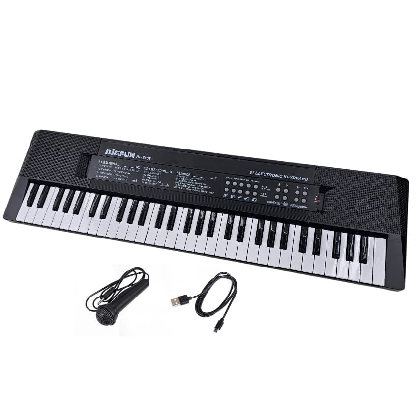Teclado Eletrônico Órgão 61 Teclas Bf-6138 Musical Para Iniciante com microfone