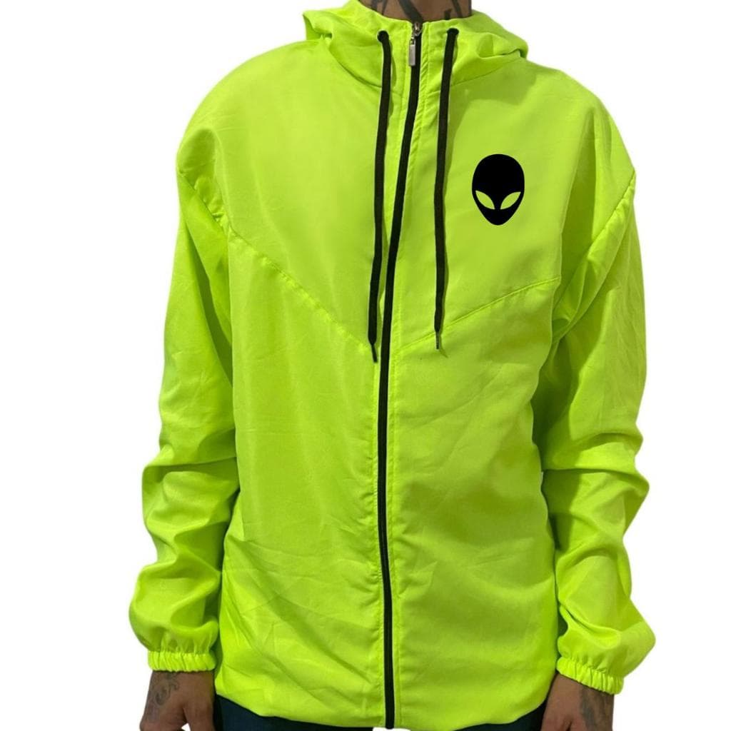 Corta-Vento/Jaqueta Verde Neon Masculina ou Feminina Alien