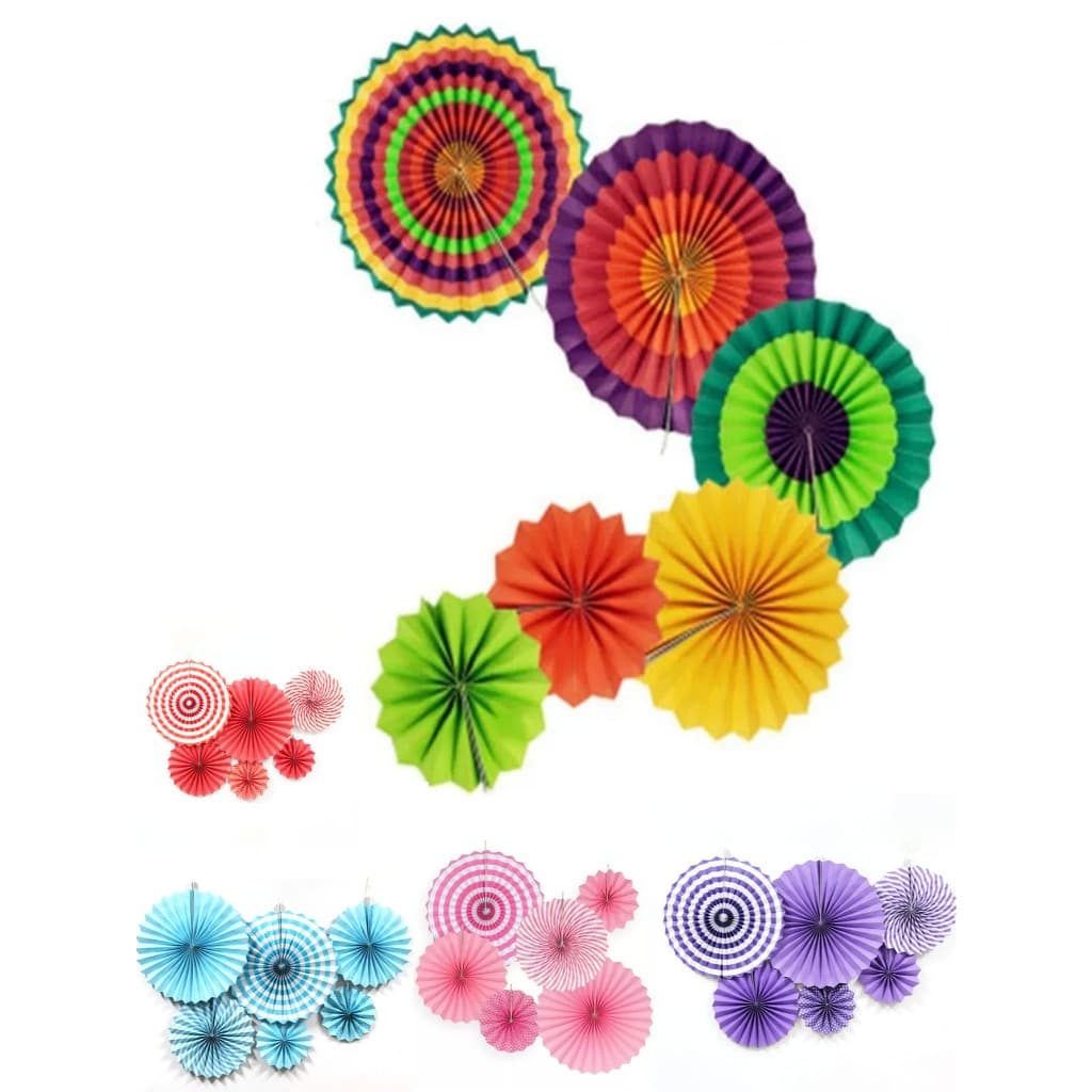 6 Rosetas Painel Decorativo Fioratas Festa Colorido Rosa Azul Roxo Vermelho