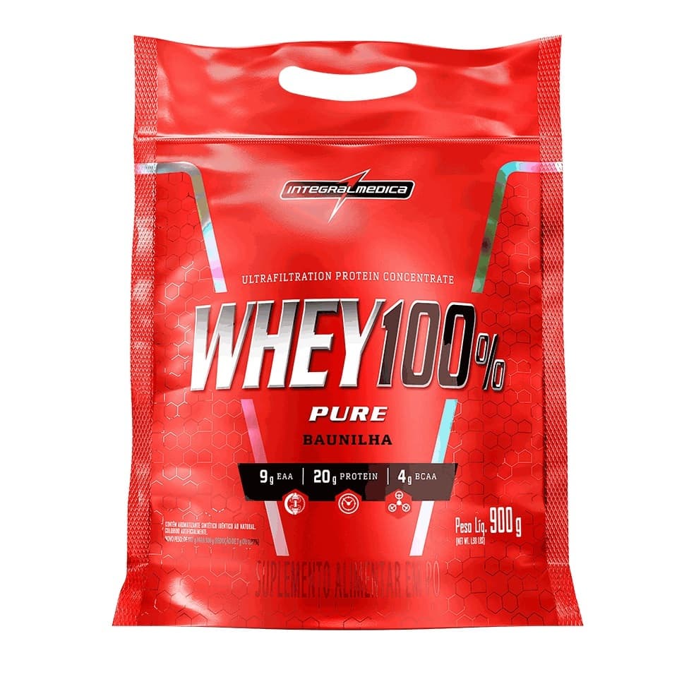 Whey 100% Pouch 900g Baunilha - Integralmédica