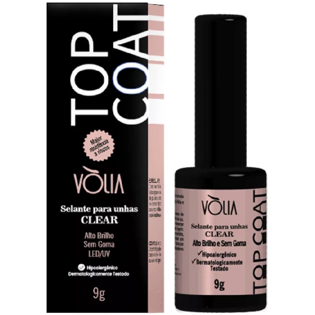 Top Coat Selante Resistente a Riscos 9g - Volia - Alto Brilho