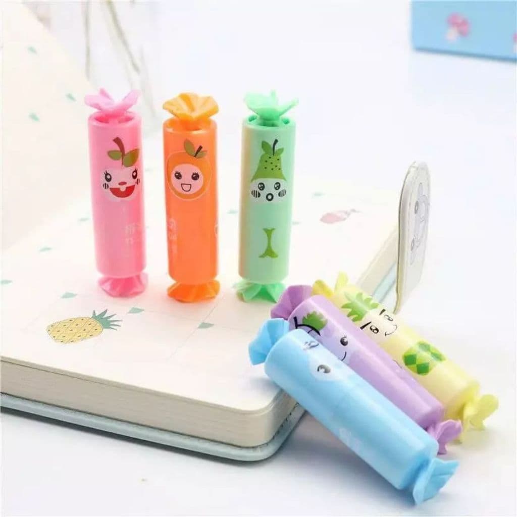 KIT MARCA TEXTO PASTILHA DE FRUTAS - PAPELARIA FOFA