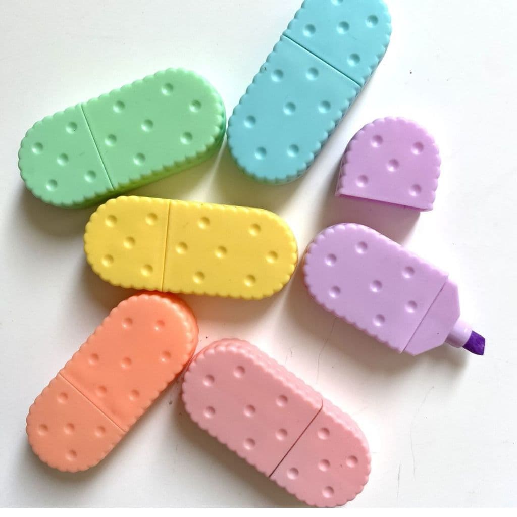 KIT MARCA TEXTO BISCOITINHO - PAPELARIA FOFA