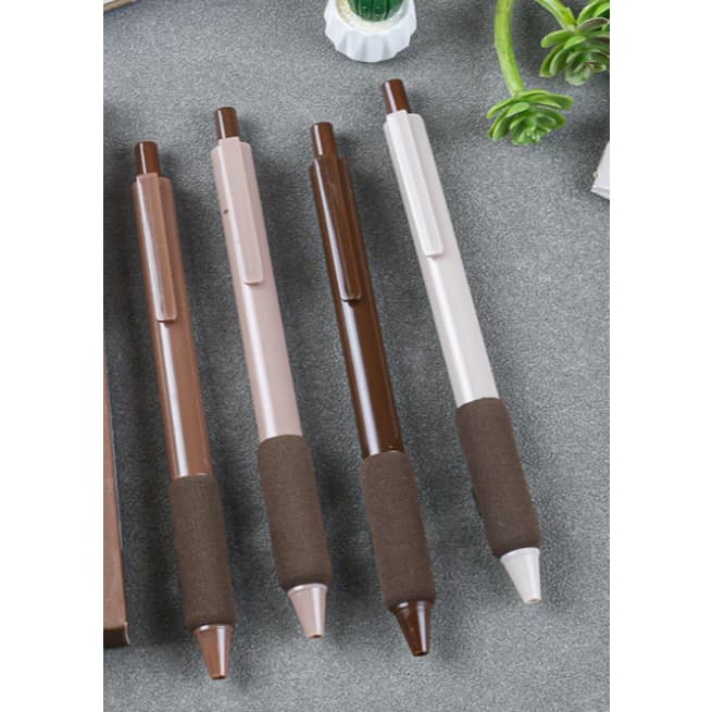 Caneta neutra móvel de núcleo preto de 0,5 mm de secagem rápida, material escolar primário - forte sabor de café