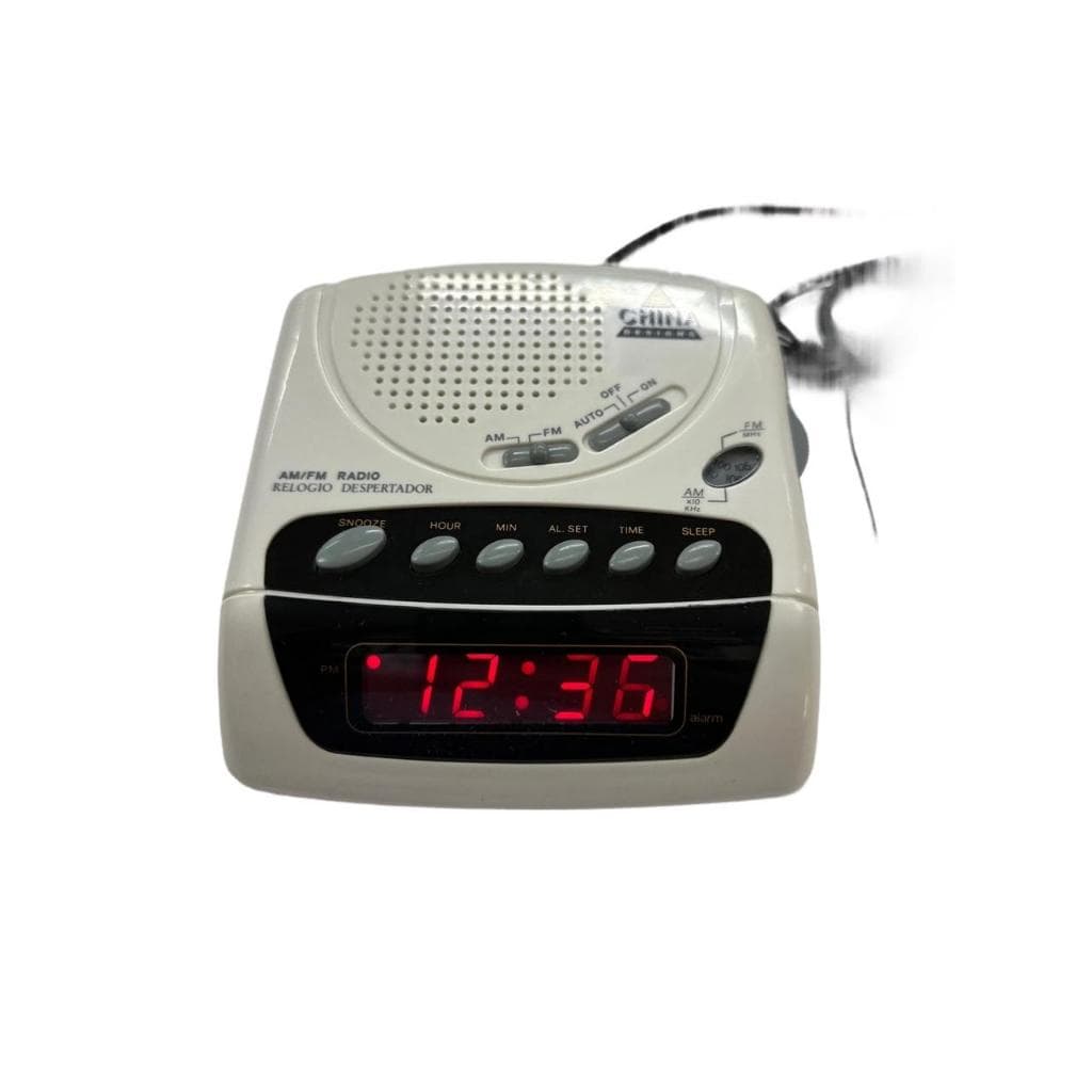 Rádio Relógio AM/FM Led Vermelho 110 V *Produto Novo* Cor: Branco