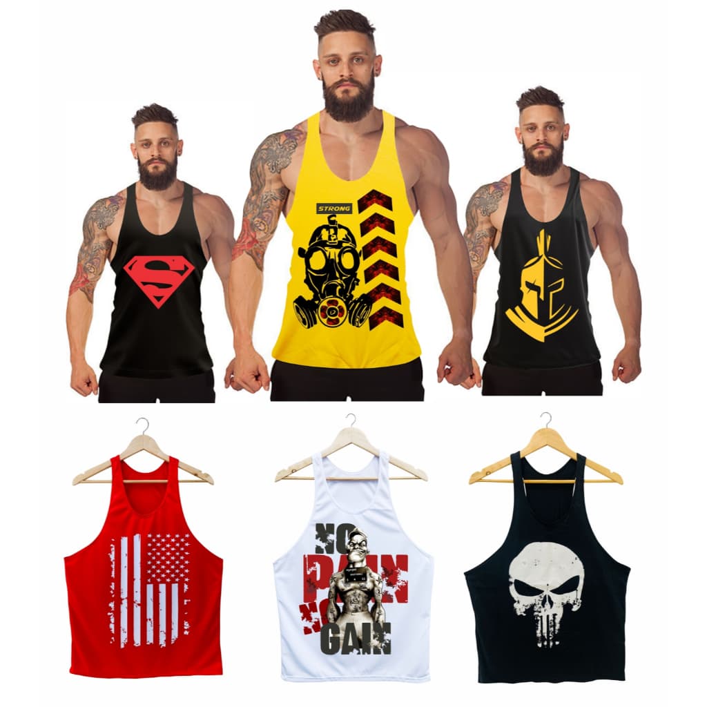 Kit 2 Regatas Cavada Nadador Masculina Musculação