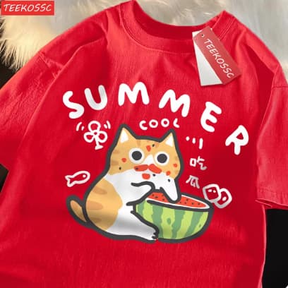 Camiseta Gato Melancia Summer Novo!