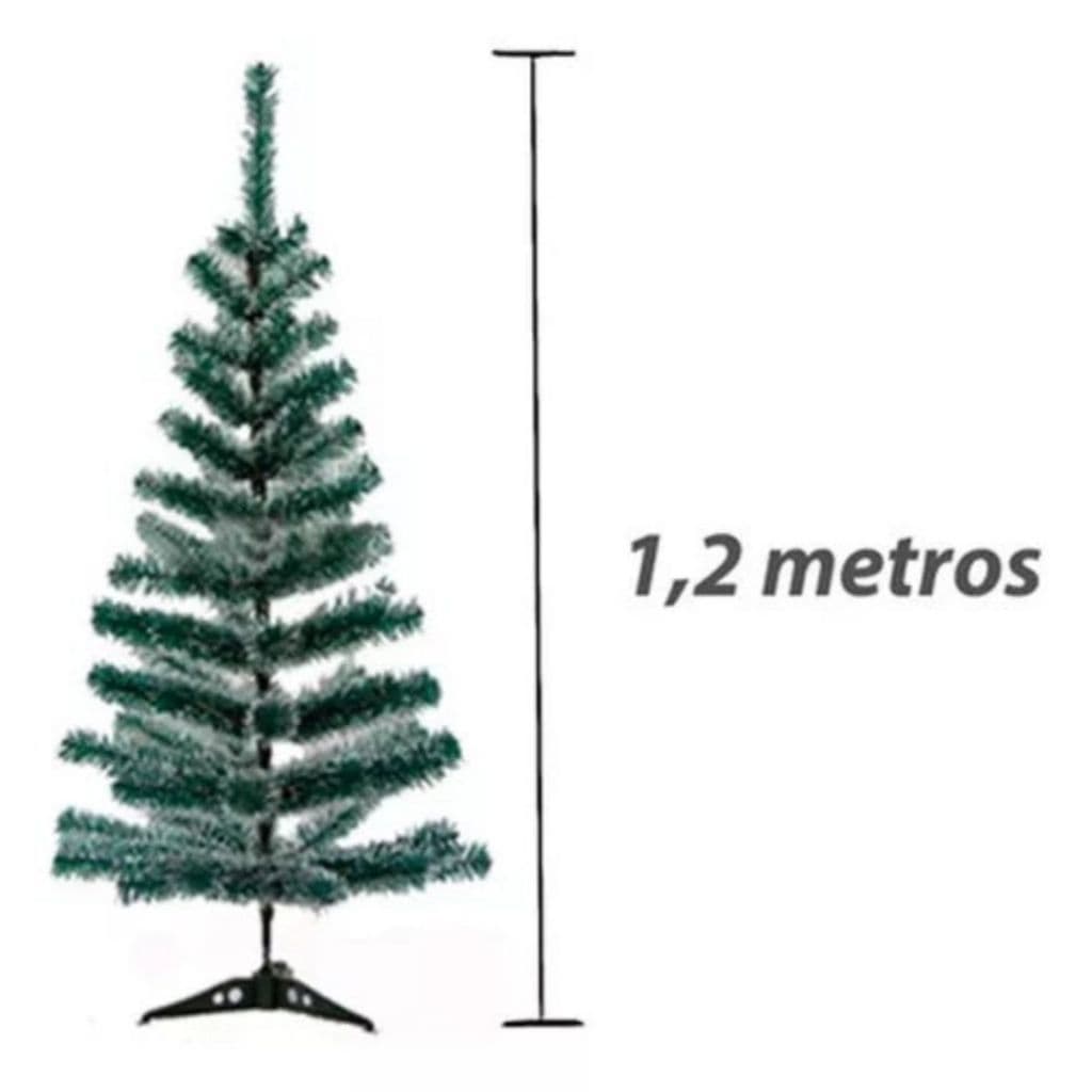 Árvore De Natal Nevada Grande 120cm Com 110 Galhos Decoração