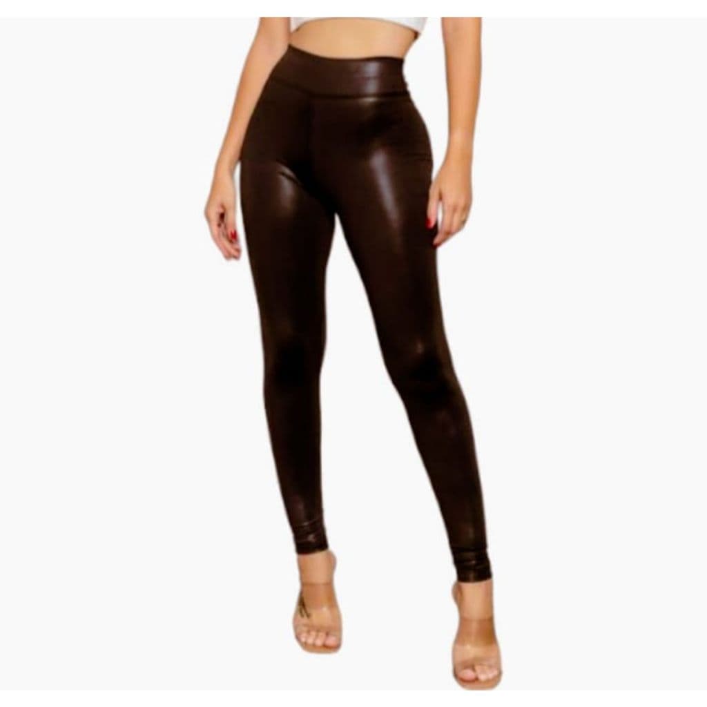 Calça Feminina Cirre Cintura Alta Brilho Molhado Pronta Entrega