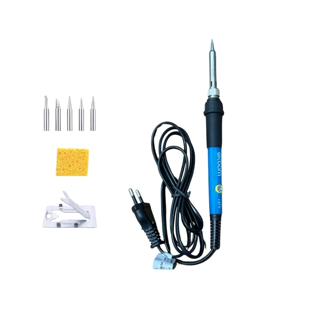 Ferro De Solda Ajustável 60W Com Regulagem De Temperatura + 5 Pontas E Suporte