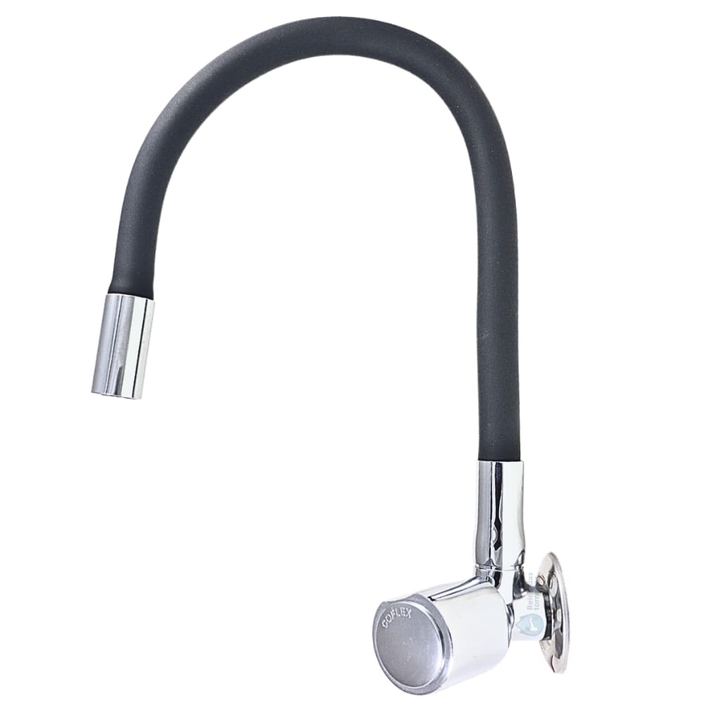 Torneira Cozinha Parede Gourmet Metal Silicone Preta Flexível C39 Tubo Multidirecional Inox Flexível