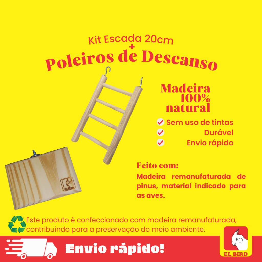Poleiro Plataforma (M) + Escada 20cm