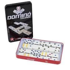 Jogo Domino Profissional Osso Colorido 28 Peças Com Estojo Rocie