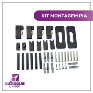 Conjunto de Peças para Montagem de Pia: Rolamento, Calço, Tampas, Guia, Batedor e Puxador