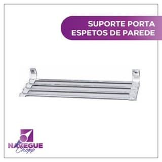 Suporte para Espetos de Churrasco em Alumínio 40cm - Inclui Kit de Instalação Completo