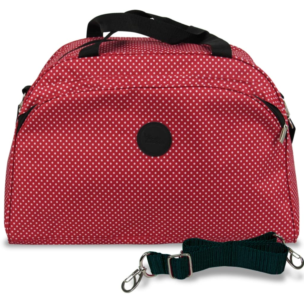 Bolsa de Viagem Feminina Poá Vermelho Ideal para Passeios e Finais de Semana