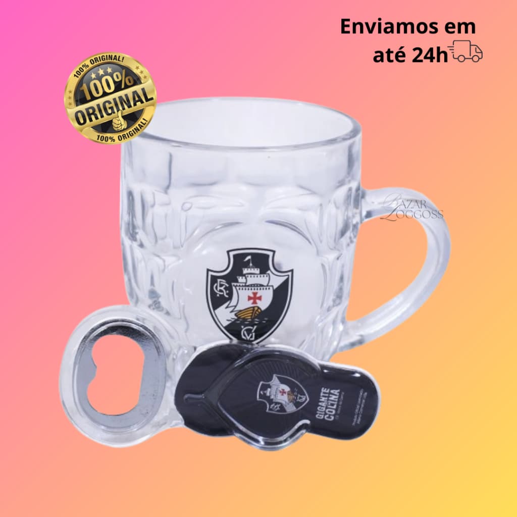 Caneca De Vidro Transparente De Time 100% Original | 310ml