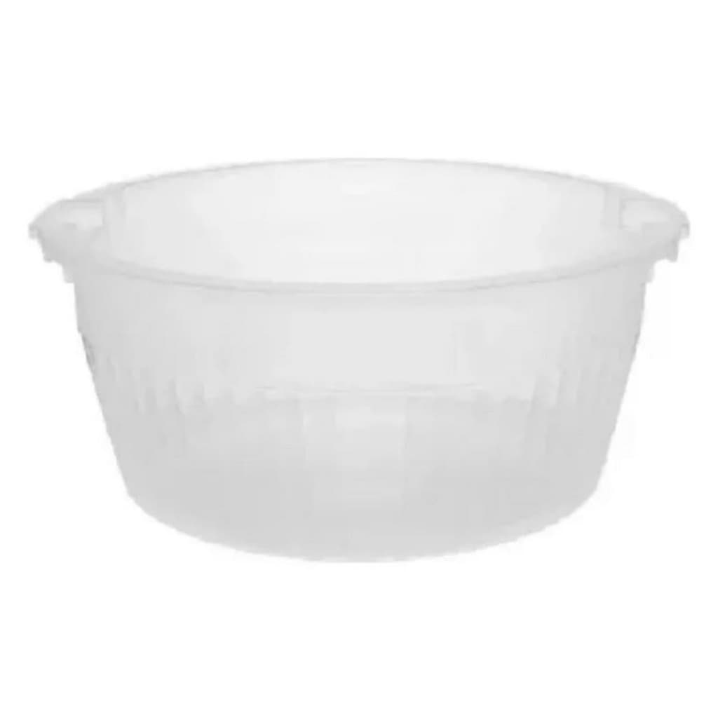 Bacia De Plástico 30 Litros Canelada Transparente