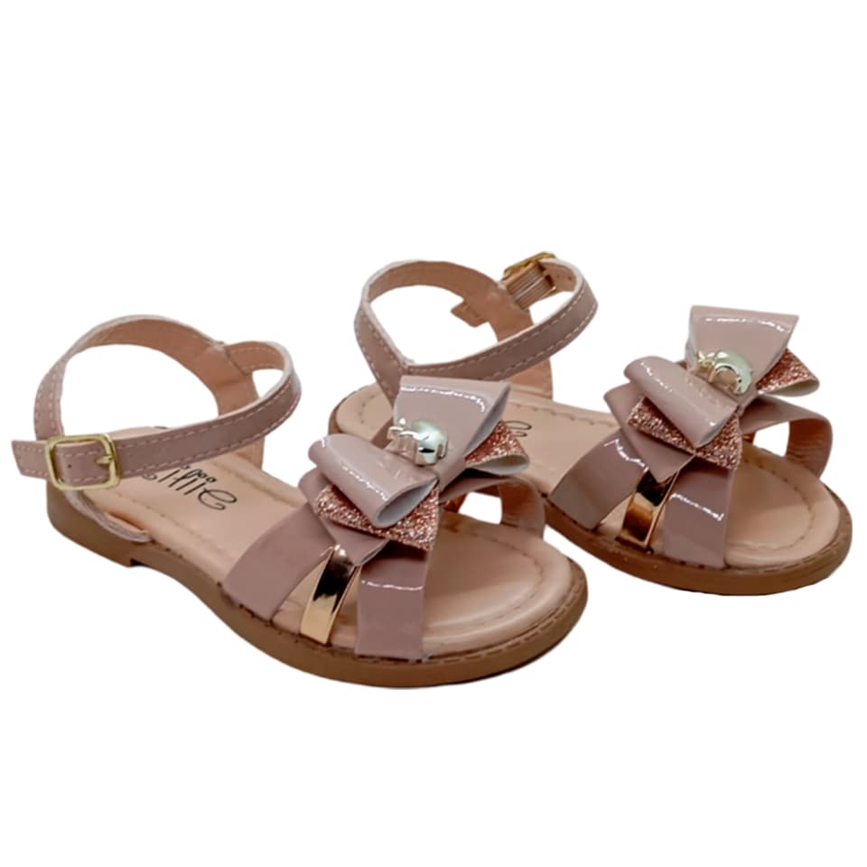 Sandália infantil menina com laço confortaável barata