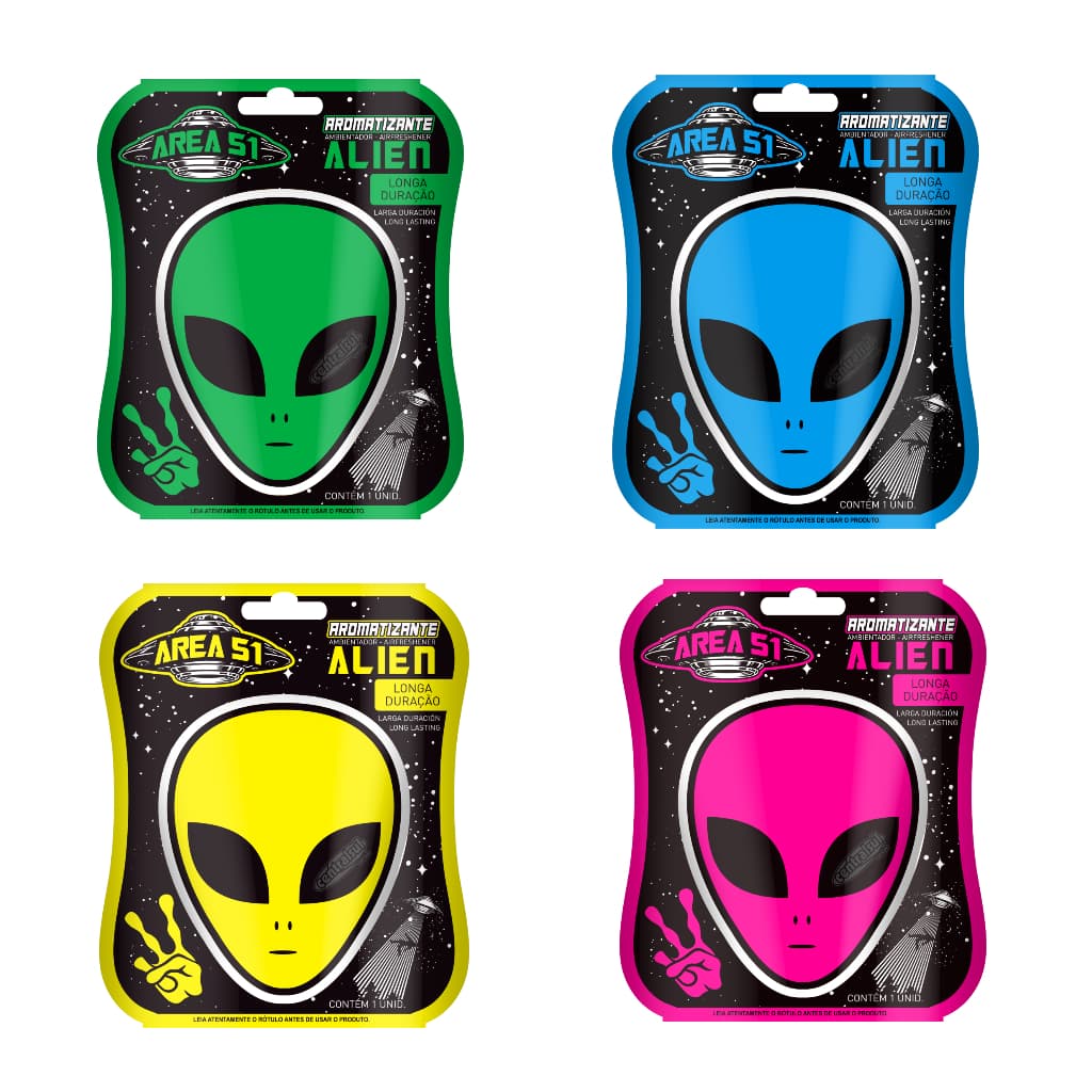Centralsul Aromatizante para Carro Miniatura Alien Area 51 Perfume Odorizador Purificador de Ar Premium