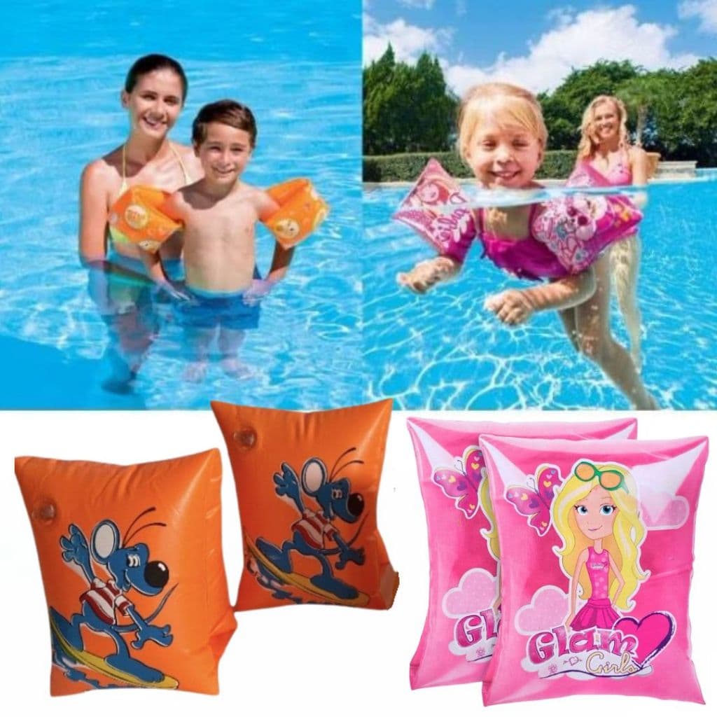 Boia de Braço Glam Girls e Ratinho Infantil Natação Piscina Inflável