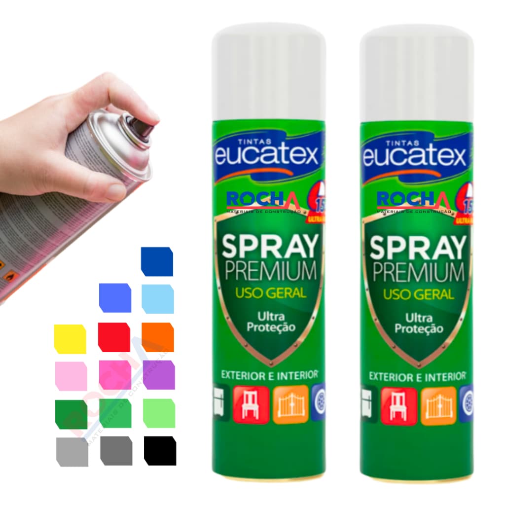 Kit 2 Tinta Spray para Pintar Moveis Metal Mdf Plastico 400ml Eucatex