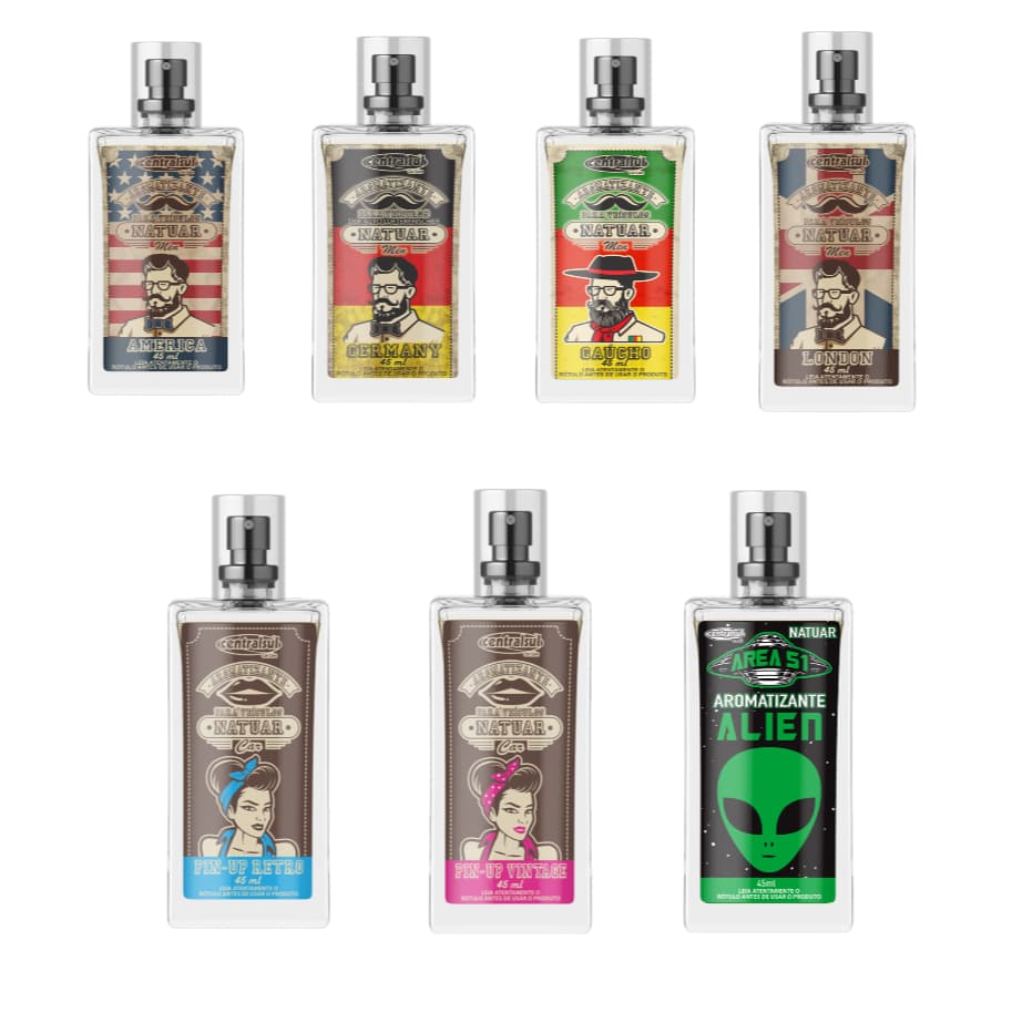 Centralsul Aromatizante Natuar Men America 45ml Perfume Odorizador Spray Carro