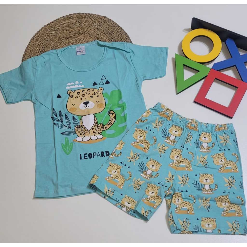 Pijama infantil menino verão manga curta/shorts promoção