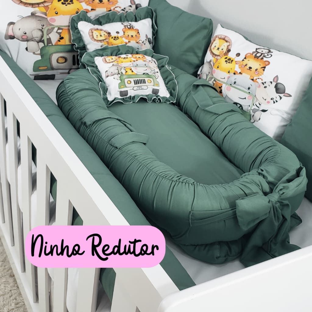 Ninho Redutor de Berço Para Bebê Diversas Estampas Com Zíper e Laço Ajustável