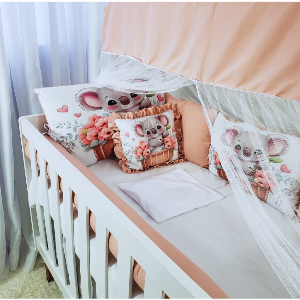 Kit Protetor de Berço 09 Peças Menino Menina Americano e Nacional Várias Estampas